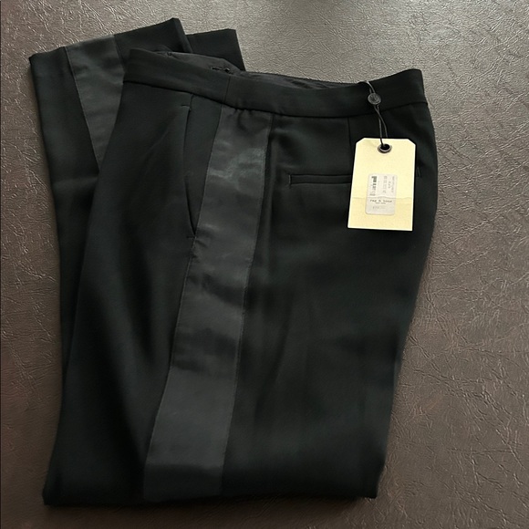 Women’s Rag Bone Black Sz 00 Meki Side Stripe Pants Triacetate/Poly Blend - Picture 6 of 9